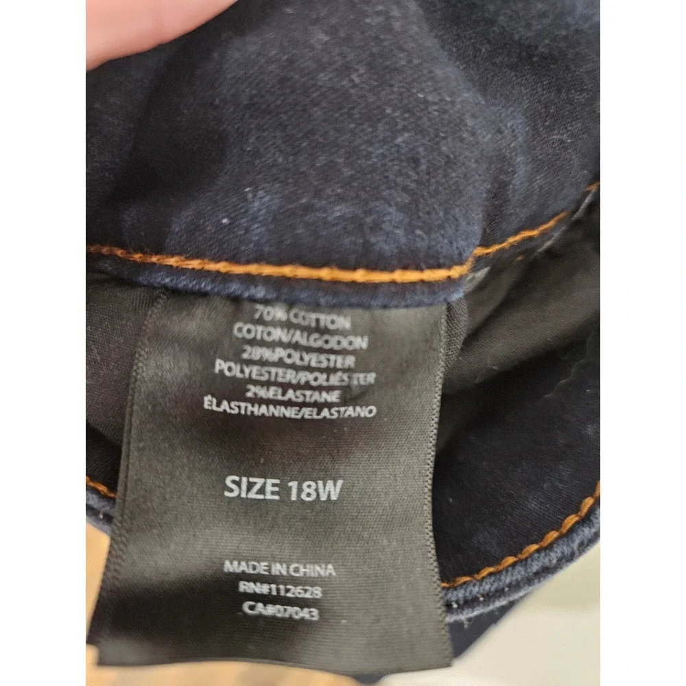 Tahari Womens Size 18W Indigo Blue High Rise Skinny‎ Jeans RN112628